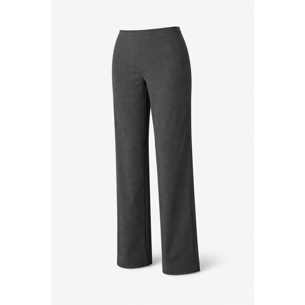 Eileen Fisher Charcoal Side Zip Straight Leg Pants Size S Minimalist Workwear